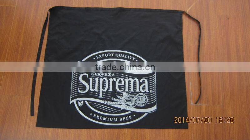 Black Waist / Bar Half Apron With Pocket /waist apron with big logo