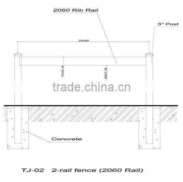 PVC post and rail fence