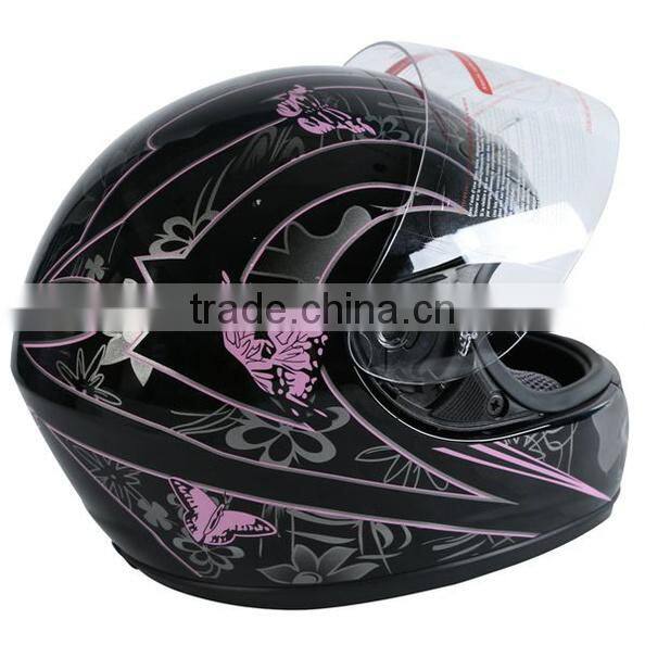 Motorcycle Pink Black Butterfly Motorcycle Full Face Helmet Street Bike Scooter DOT S M L
