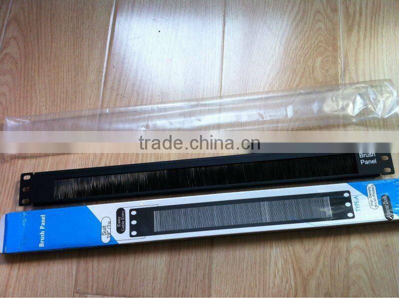 1U brush cable entry panel ,cable tidy brush panel for 19" rack cabinet