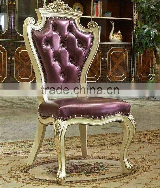 European Style Fashionable Dining Room Set, Palace Royal Wooden Round Dining Table and Chairs Set (BF01-ML022)