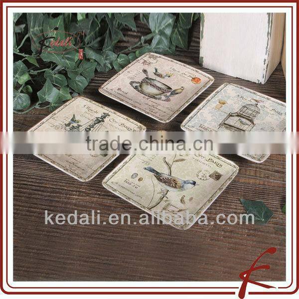 10" ceramic food plate with decal decoration