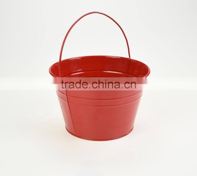 made in china cheap modern yellow hanging round powder coated metal flower pot planters