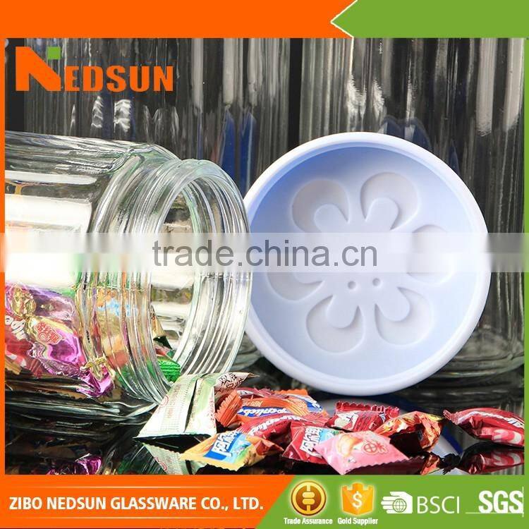 Large glass candy jar with high quality