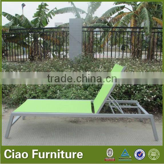 Outdoor aluminum frame recliner chair chaise lounge