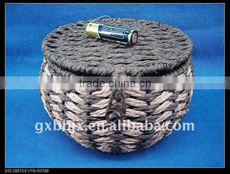 Brown round paper rope hobby craft box