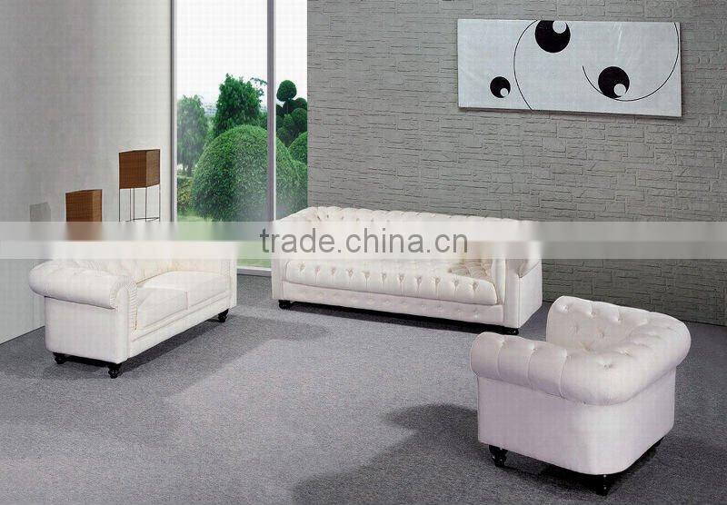 White fabric antique restaurant sofa