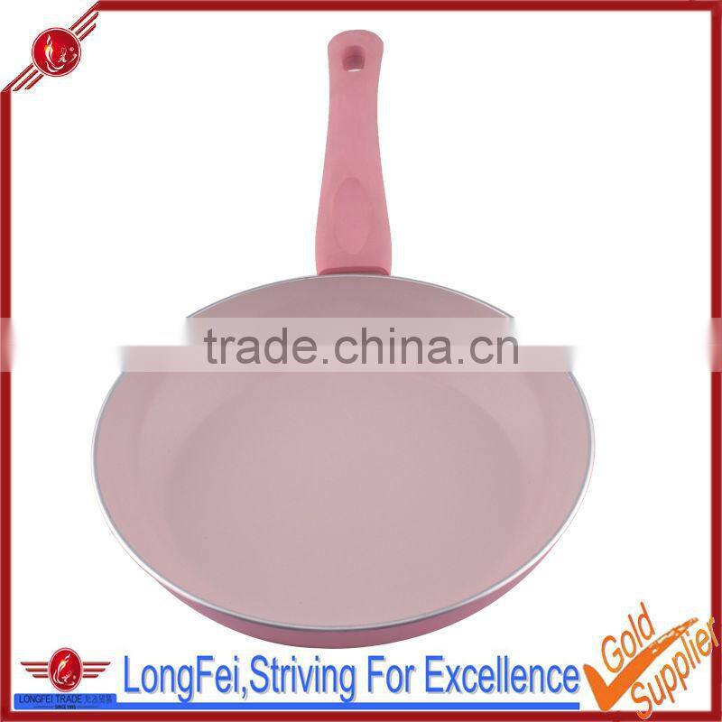 induction aluminum fry pan pink ceramic coating electric skillet