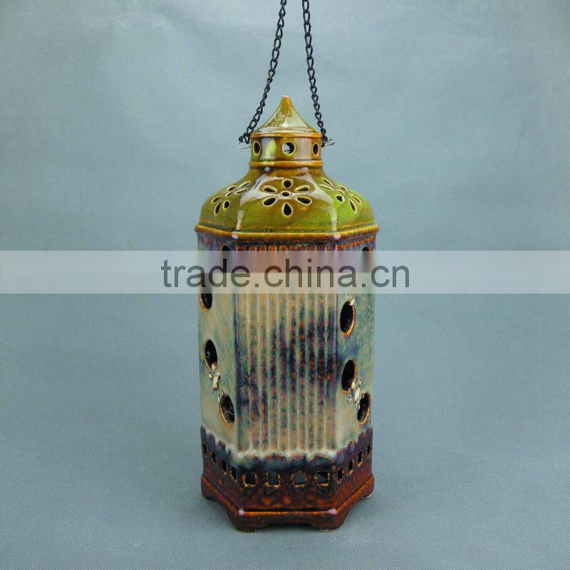 Ceramic Garden LED Storm Lantern