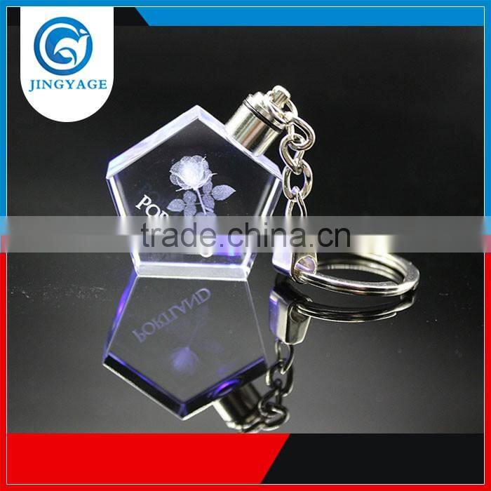 3D Laser Engraved Animal Round Crystal Key chains Souvenir Gifts