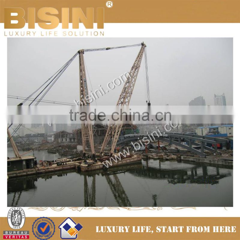 Using Hoists and Slings to Install Steel Structure Bridge, BISINI Design and Construction Inland River Landscape B (BF08-Y10047)