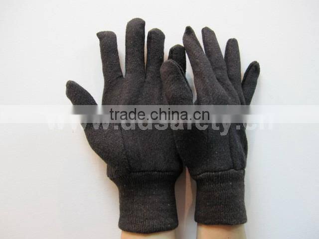 DDSAFETY 2017 Working Safety Glove Brown Jersey Straight Thumb Knit Wrist Working Gloves