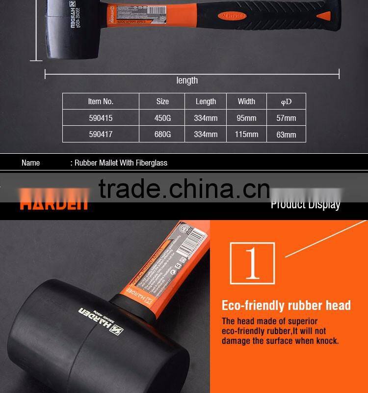 Professional Rubber Mallet with Firbregalss Handle