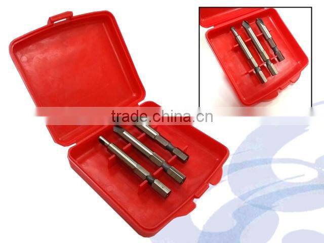 3PC HSS Screw Extractor Set With Quick Hex Shank for Power Tools