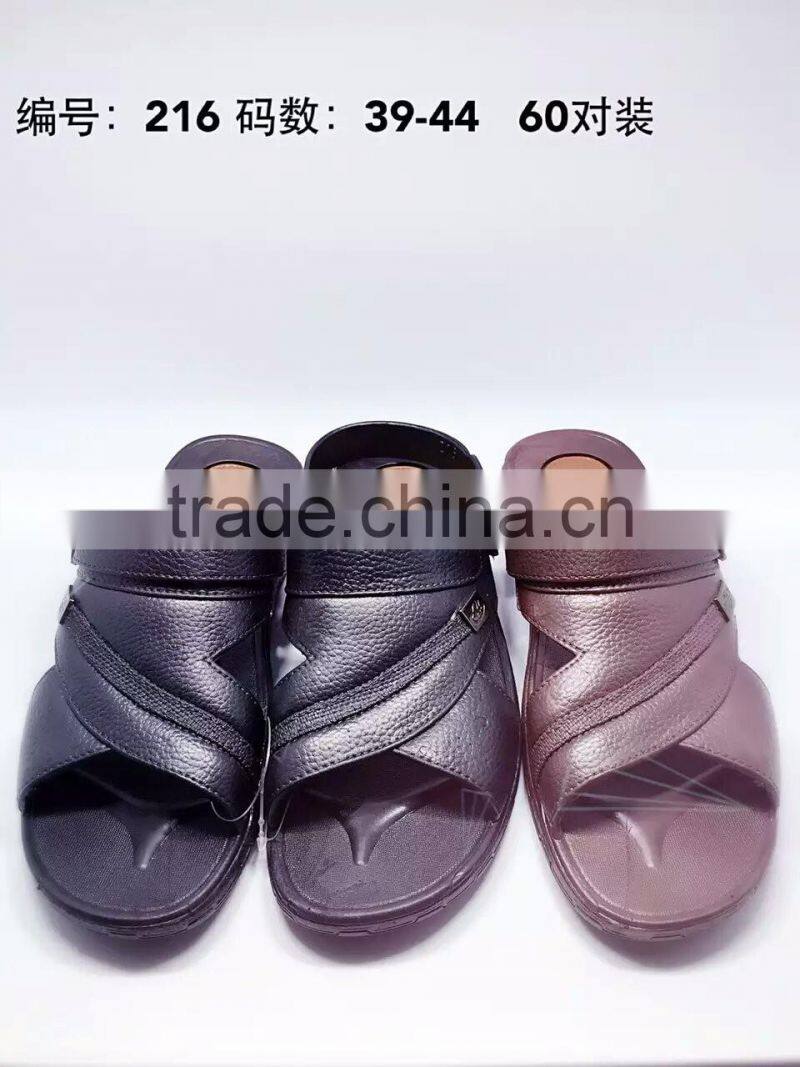 leather flat sandal for men with fashion design