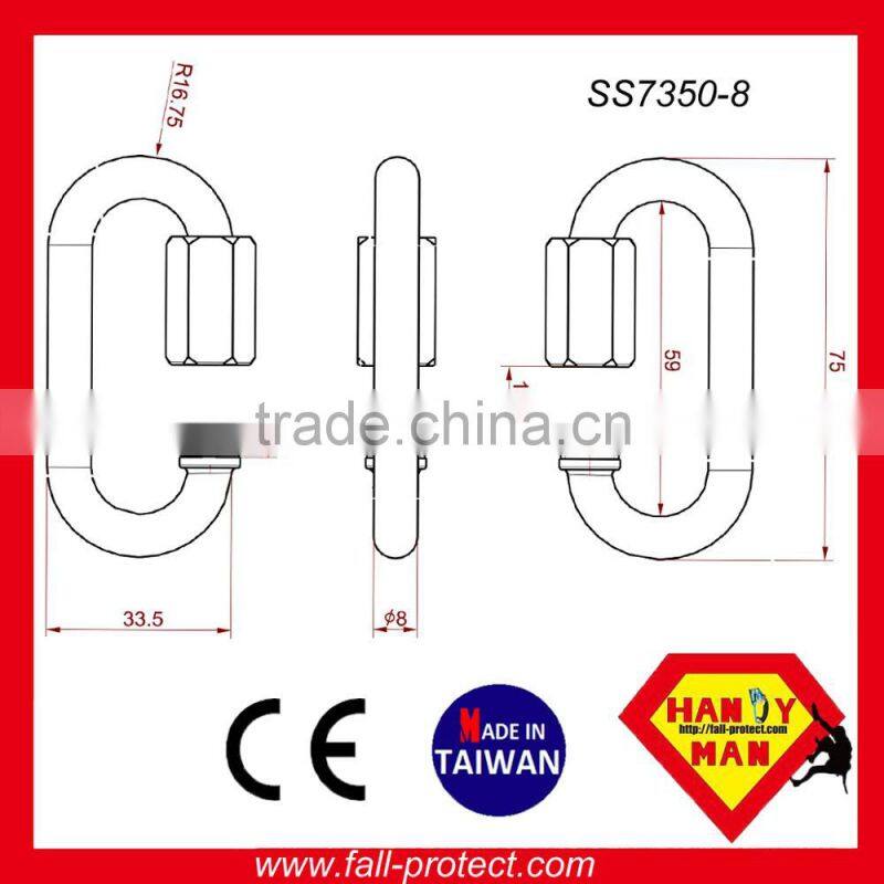 25kN Stainless Steel 304 Quick Link Hook Certified With CE
