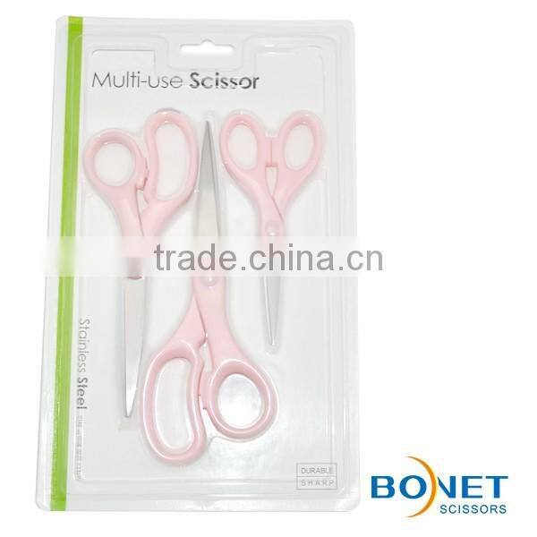Korea ergonomic design 3 pieces durable multi-use scissors