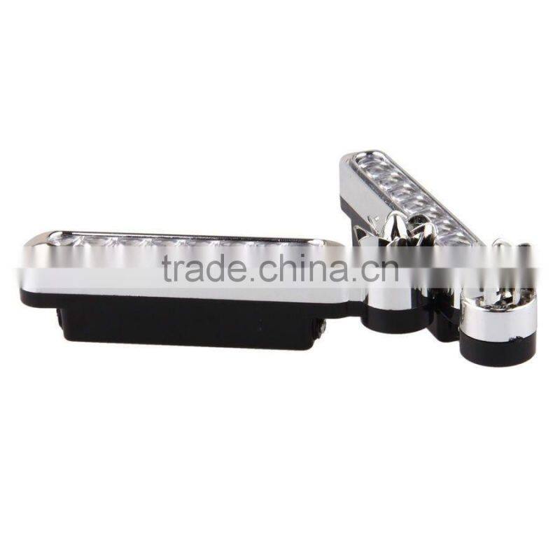 2 Pcs White 8LED Wireless Wind Powered Car SUV Daytime Running Driving Fog Light