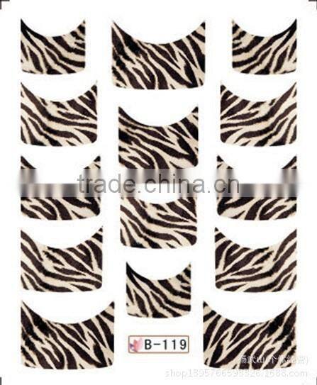 French half watermark fiower painting nails stick ,DIY Fashion Nail art