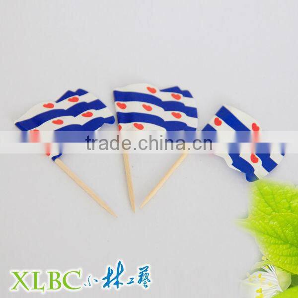 Disposalbe wooden flag toothpick with national