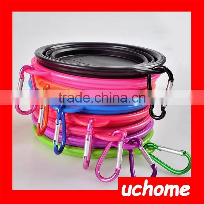 UCHOME Pet Dog Water Food Feeding Bowl Travel Folding Retractable Silicon Dog Bowel