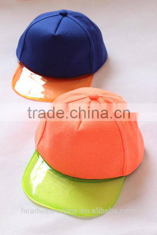 New Style Custom PVC Fluorescence Kid's Baseball Caps China Factory