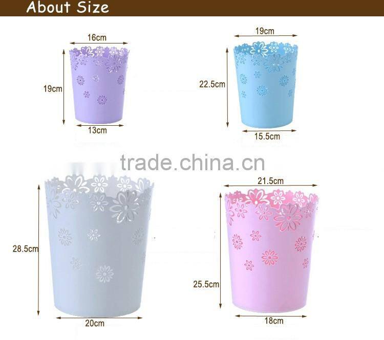 flower design plastic deskside waste basket middle east market garbage can