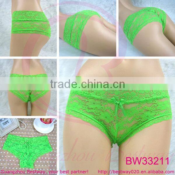 Hot sell very sexy hot transparent soft lace underwear cheap price 3 US sizes for wholesale from Guangzhou Bestway Underwear