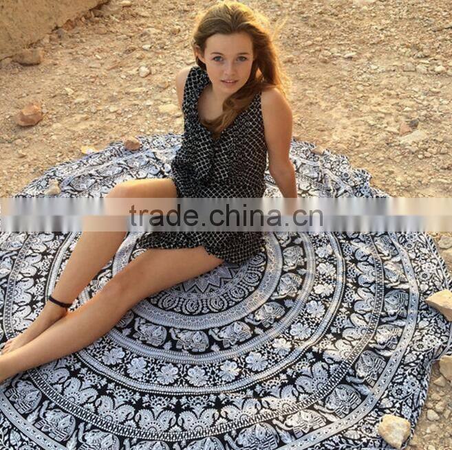 2017 New fashion 150cm microfiber customized printed roundies beach towel