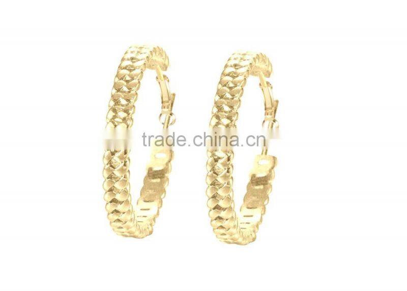 Brass Micron Gold Plated Hoop Earrings