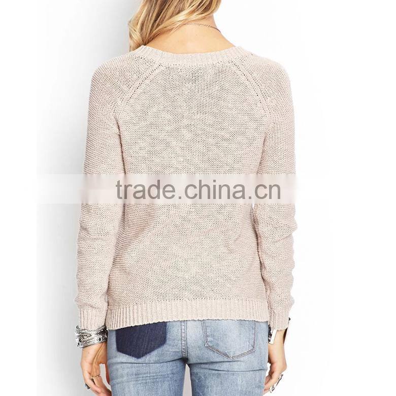 simple pure cotton blank fashion loose women sweater for autumn