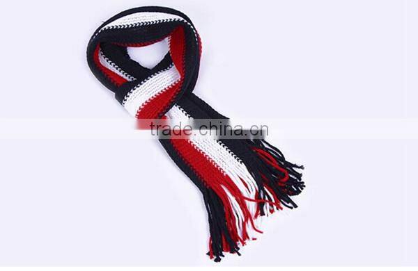 Cheap simple 6color choice stripe design spandex material knit fashion men winter cheap scarf hijab