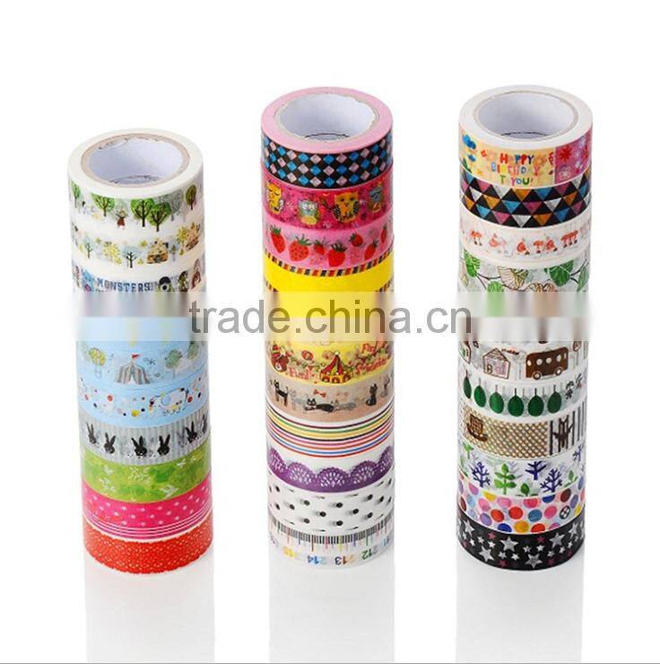 Different colors washi masking tape for scrapbooking