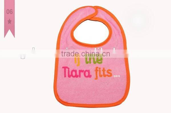 2016 China supplier embroidered letter baby bibs 100% cotton