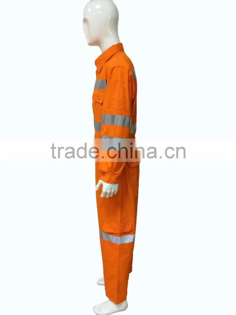 wholesale reflective safety orange coverall for men