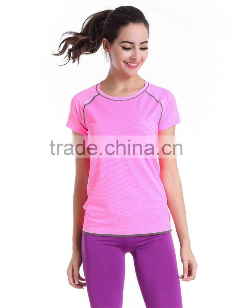 Womens Quick Dry Short Sleeve Sport Gym Running Athletic Wear Tee T Shirts Tops