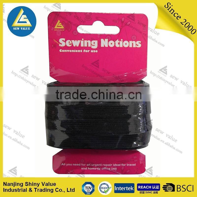 6mm*8m black flat Braided Elastic band for sewing supplies