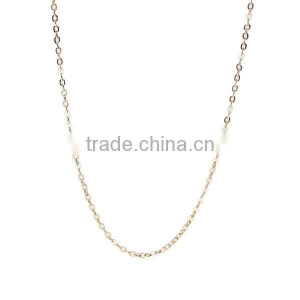 Copper Jewelry Chain Necklace Oval 18K Gold Plated Link Cable Chain With Lobster Claw Clasp 42.0cm long