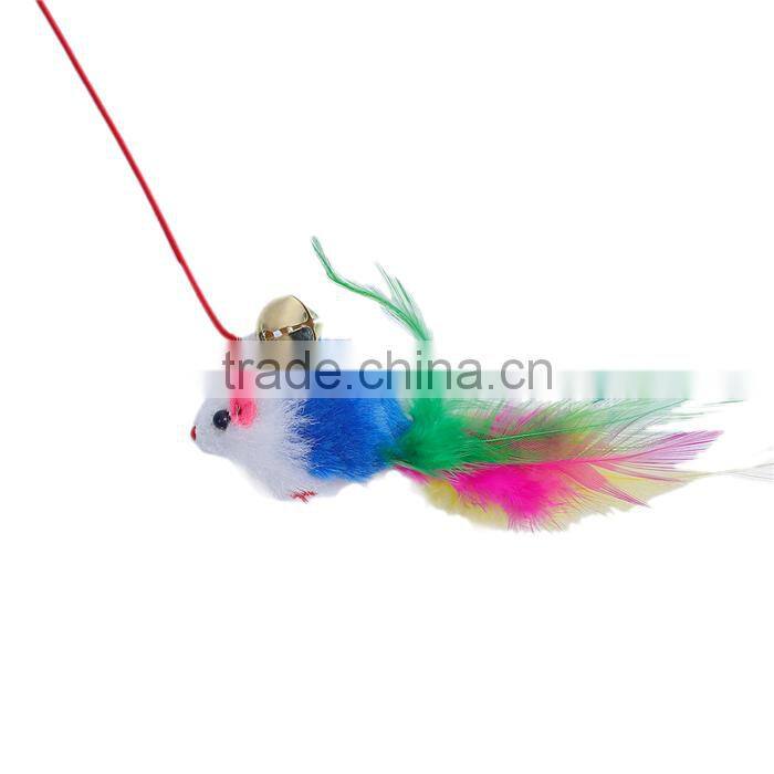 PlasticWand Pet Teaser Mouse Animal Green Bell