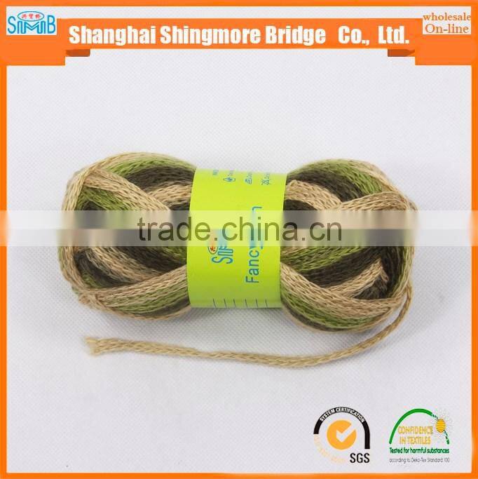 China textile knitting yarn wholesale factory price 100% acrylic 1/0.8Nm hollow tape yarn for hand knitting with low price