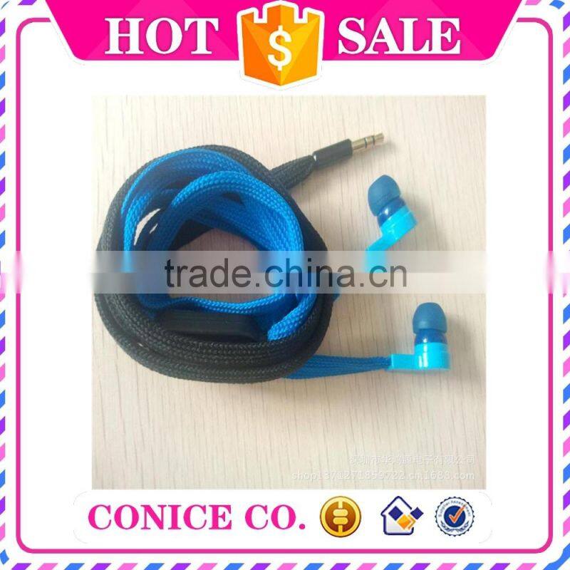 2015 most stylish top quality stereo sound shoelace earphone for wholesale