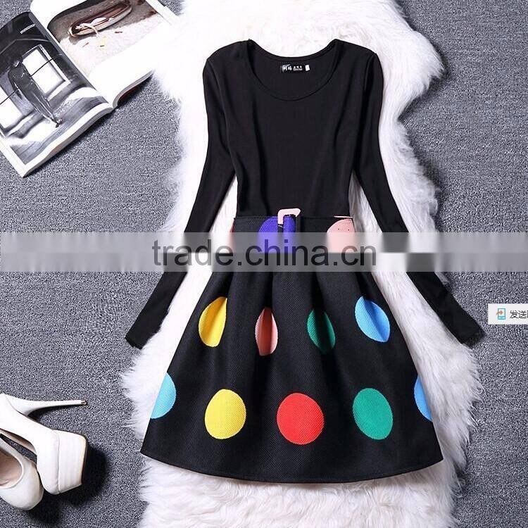 big girl long sleeve check dress/yisx young girl flower printed princess dress/new design girl holiday fashion dress