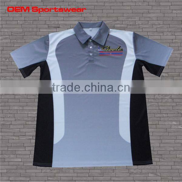 Dye sublimated blue womens polo shirts with custom logo
