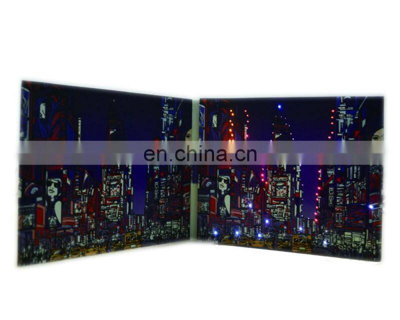 Hot selling LED Lighting Up Paper Greeting Cards With Fiber Optic