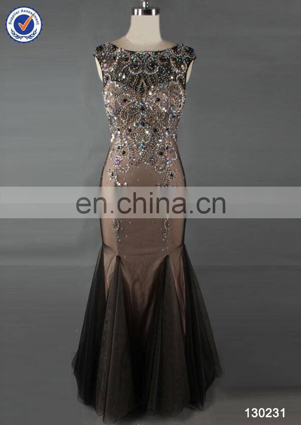 2014 factory directly supply beaded mermaid evening dress