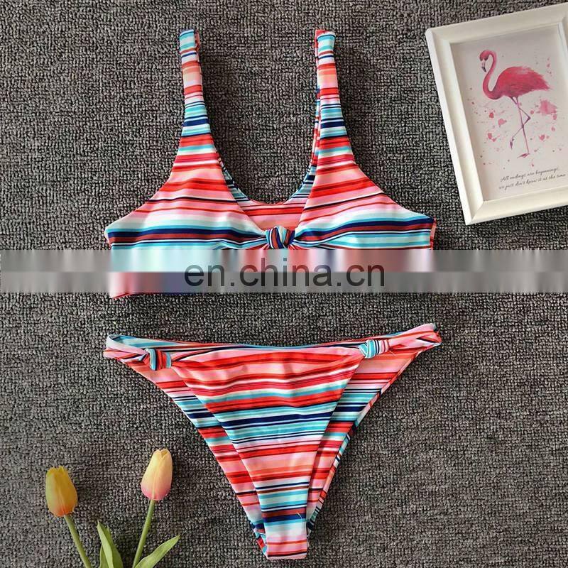 Sexy Bikini Swimwear Women Push Up Swimsuit Bandage Bikini Set Brazilian Summer Beach Bathing Suits female Biquini Stripes