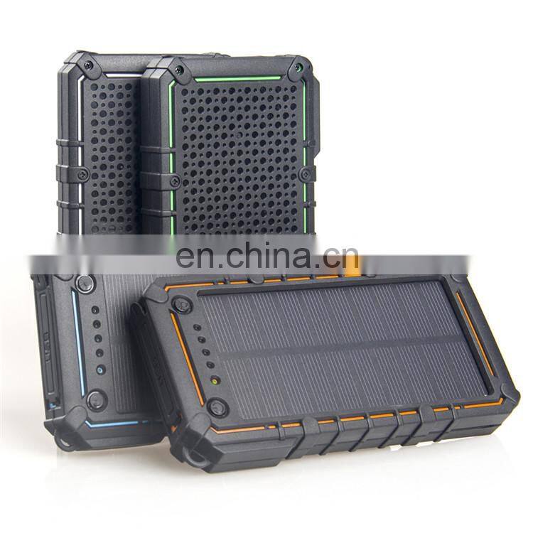 2019 New Style Solar Power Bank Charger 10000 mah Waterproof With Flashlight