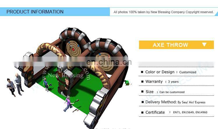 New Blessing carnival inflatable axe throw dart game for sale, Axe Throwing Double Lane Inflatable Sport Game Axes Toys