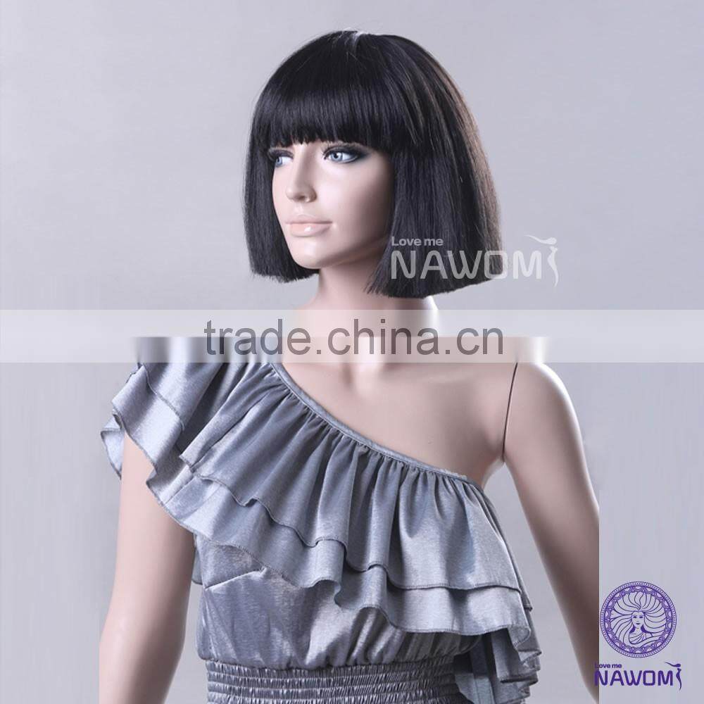 wig black short straight hair look fleeciness bobo head non-mainstream wig