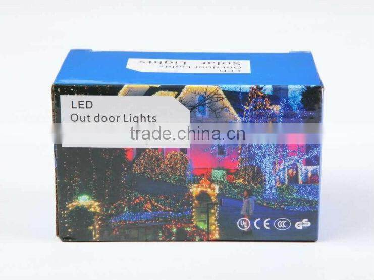 solar powered led string light for Christmas and garden decoration with solar pannel